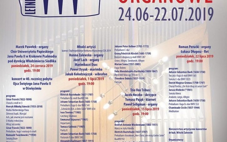 Oświęcim. OCK zaprasza melomanów na 24. Letnie Koncerty Organowe