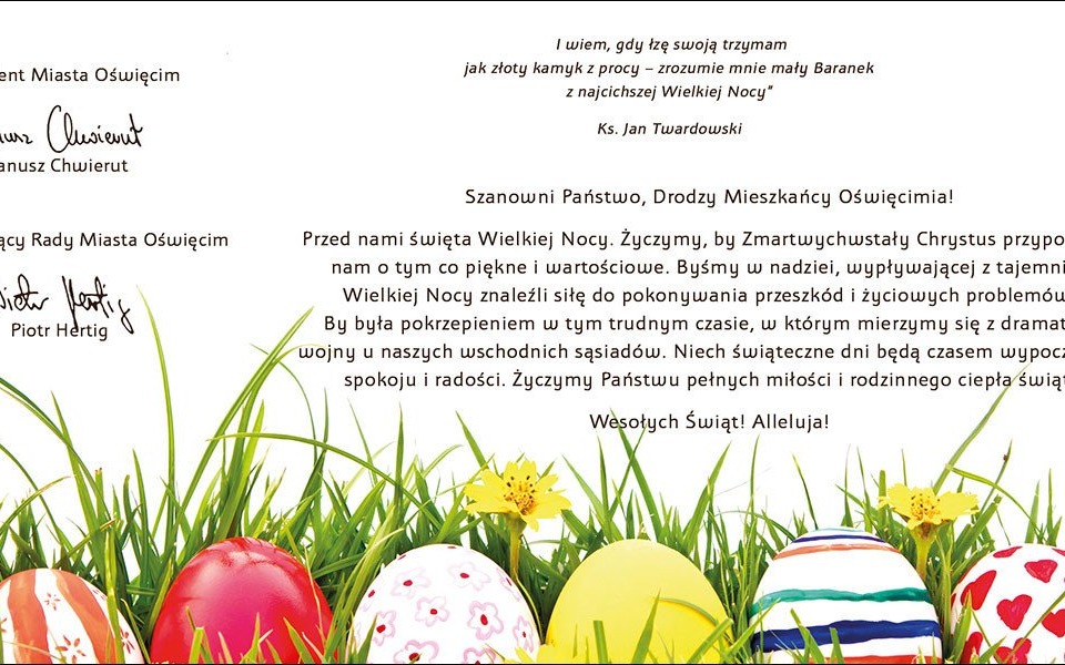Oświęcim. Życzenia świąteczne