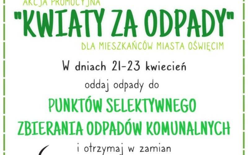 Oświęcim. Kwiaty za odpady