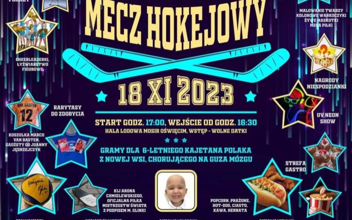 Oświęcim. Charytatywny mecz hokejowy już jutro. Można pomóc choremu Kajtkowi