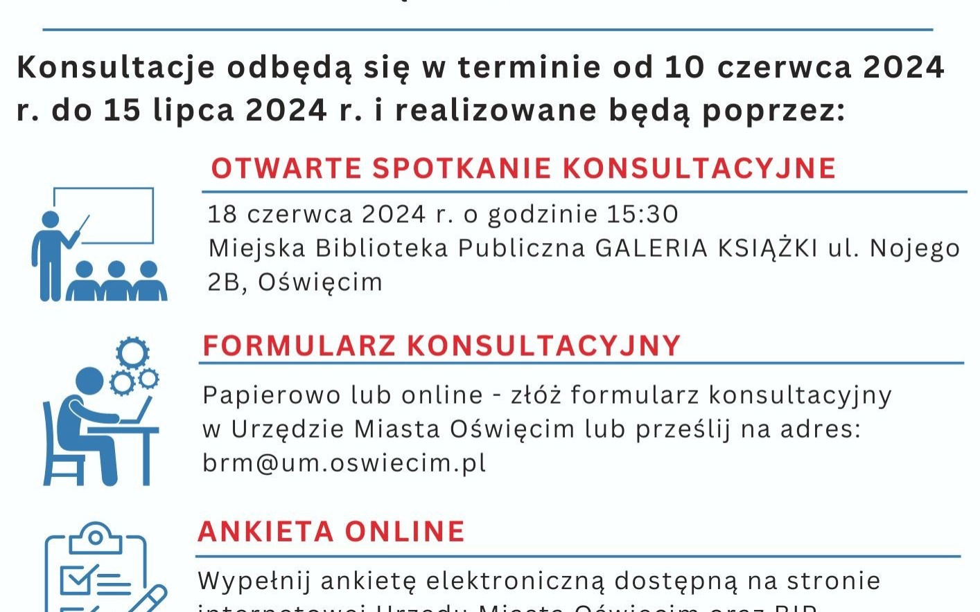Konsultacje społeczne projektu aktualizacji Gminnego Programu Rewitalizacji Miasta Oświęcim na lata 2015-2030 z załącznikiem