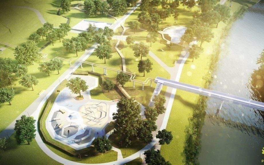 Oświęcim. Atrakcyjny park powstaje na bulwarach. Będzie dużo zieleni, plac wodny i wybieg dla psów