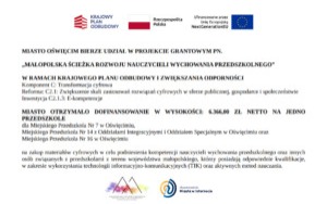OŚWIĘCIM.MAŁOPOLSKA ŚCIEŻKA ROZWOJU NAUCZYCIELI WYCHOWANIA PRZEDSZKOLNEGO