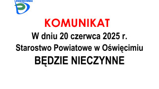 Starostwo będzie nieczynne 20 czerwca
