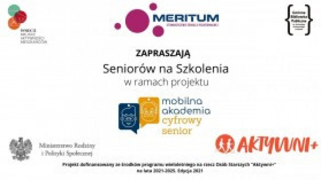 Darmowe szkolenia dla Seniorów - są jeszcze wolne miejsca!