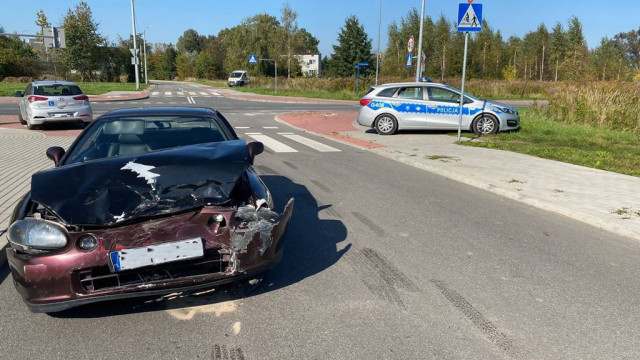Hyundai nauki jazdy zderzył się z hondą