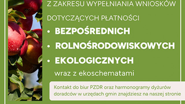 Informacja dotycząca bezpłatnej pomocy świadczonej rolnikom przez doradców Małopolskiego Ośrodka Doradztwa Rolniczego