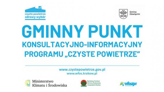 Informacja o funkcjonowaniu w Urzędzie Gminy Oświęcim Punktu konsultacyjno - informacyjnego programu „Czyste Powietrze”