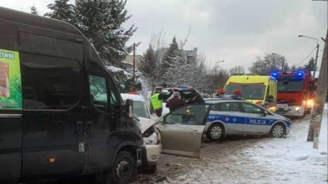 Karambol trzech samochodów w Oświęcimiu. Utrudnienia w ruchu