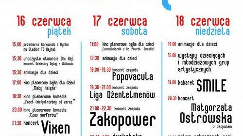 KĘTY. Dni Kęt 2017. Dzisiaj Zakopower, jutro kabaret Smile oraz Małgotrzata Ostrowska.