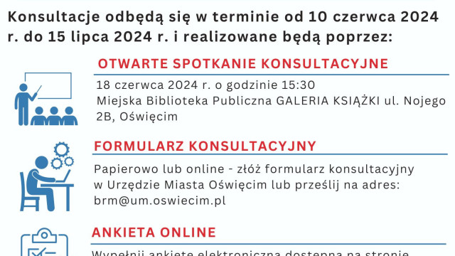 Konsultacje społeczne projektu aktualizacji Gminnego Programu Rewitalizacji Miasta Oświęcim na lata 2015-2030 z załącznikiem