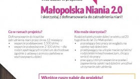 Małopolska Niania - nabór wniosków trwa do 8 października