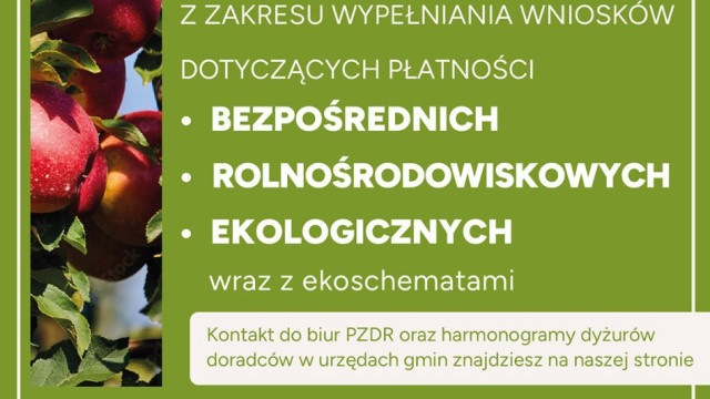 Małopolski Ośrodek Doradztwa Rolniczego świadczy bezpłatne doradztwo
