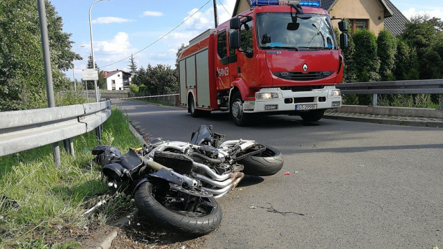 Motocyklista poważnie ranny w wypadku