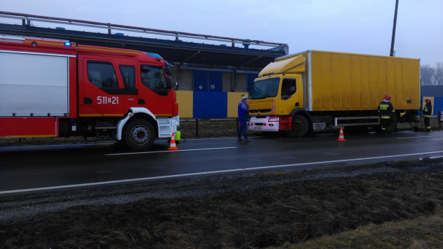 Na DK44 zderzyły się dwie ciężarówki. FOTO!
