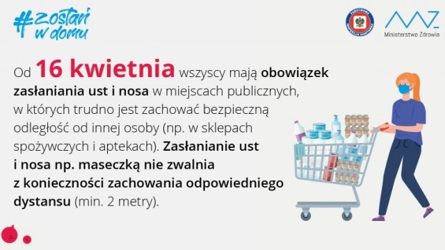 Od jutra obowiązek zasłaniania ust i nosa w przestrzeni publicznej