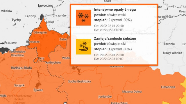 Ostrzeżenia meteorologiczne dla powiatu oświęcimskiego !