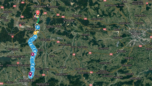 OŚWIĘCIM. Interaktywna mapa z przebiegiem S1 Mysłowice – Bielsko-Biała