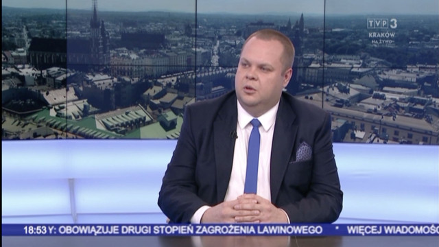 OŚWIĘCIM. Jakub Przewoźnik kandydat na prezydenta Oświęcimia gościł w TVP3 Kraków