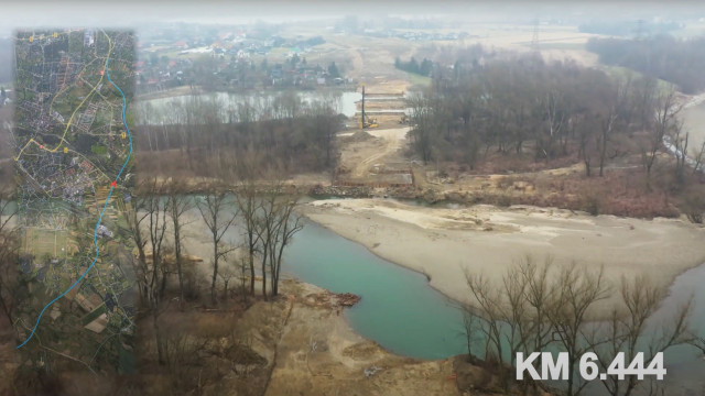 OŚWIĘCIM. Marcowy przelot dronem nad budową nowej obwodnicy Oświęcimia do drogi S1