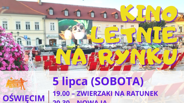 Oświęcim pod gwiazdami! Dwa hity filmowe i leżaki na rynku – sprawdź, co obejrzysz 5 lipca!