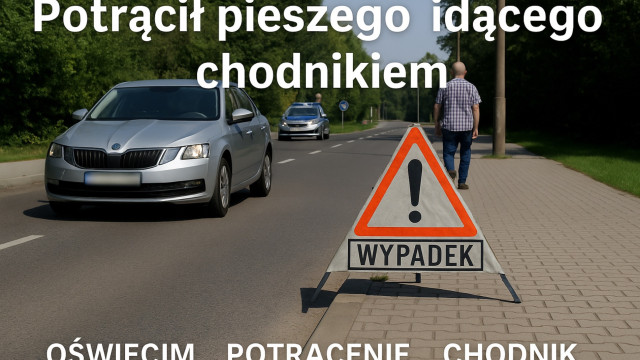 Potrącił pieszego idącego chodnikiem