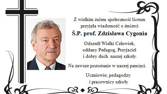 POWIAT. Zmarł prof. Zdzisław Cygoń, nauczyciel &#039;&#039;Konara&#039;&#039;