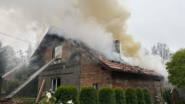 Pożar budynku w Bulowicach