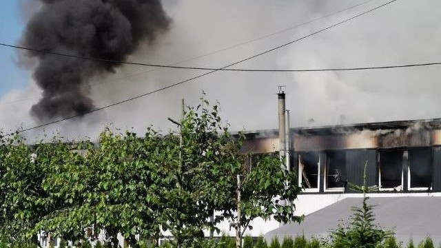 Pożar koło Chrzanowa. Spalił się hotel robotniczy