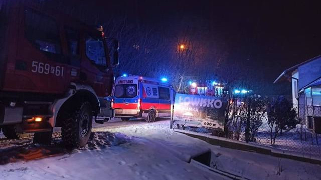 Pożar kotłowni pod Wieliczką. Jedna osoba trafiła do szpitala