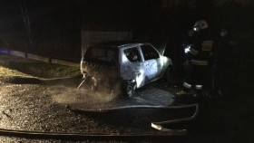 Pożar samochodu w Bulowicach