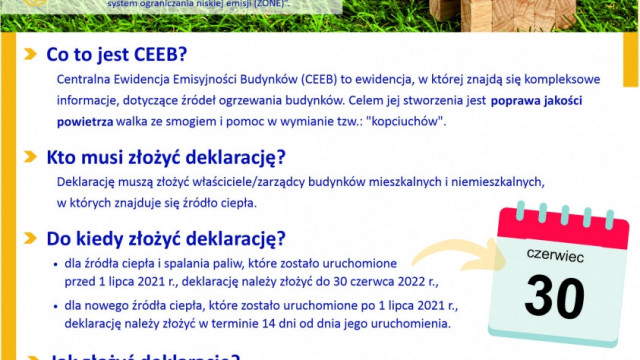 Pozostało zaledwie 21 dni. Pomóż sąsiadom i bliskim w złożeniu deklaracji dot. sposobu ogrzewania (CEEB). Za niedopełnienie tego obowiązku grozi grzywna!