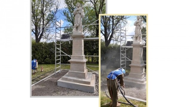 Renowacja figury kamiennej św. Rocha