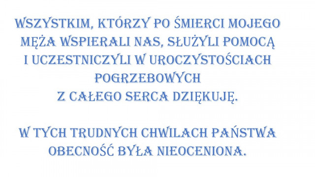 Rodzina dziękuje za pożegnanie śp. Wiesława Świderskiego