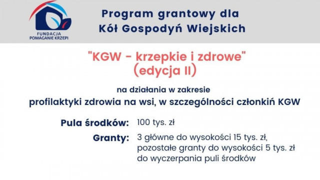 Rusza program grantowy dla Kół Gospodyń Wiejskich