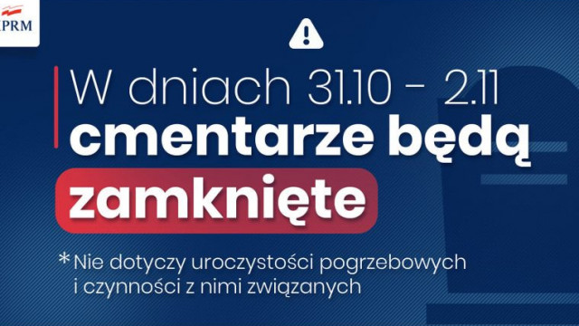 Rząd zamyka cmentarze. Apel do seniorów. Pracownicy administracji zdalnie od 2 listopada