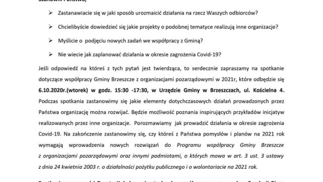 Spotkanie dla organizacji pozarządowych - InfoBrzeszcze.pl