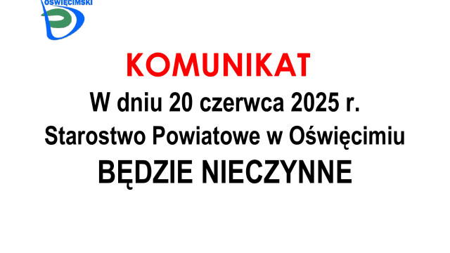 Starostwo będzie nieczynne 20 czerwca