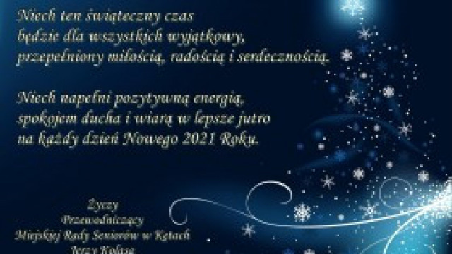 Świąteczne życzenia od Przewodniczącego Miejskiej Rady Seniorów w Kętach