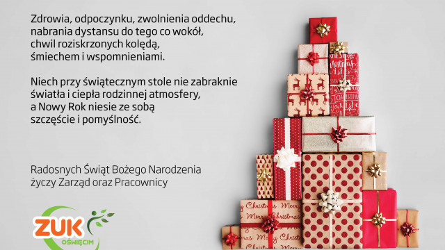 ŚWIĘTA. Życzenia świąteczno-noworoczne od Zakładu Usług Komunalnych w Oświęcimiu