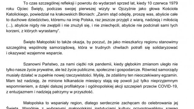 Święto Małopolski 2021