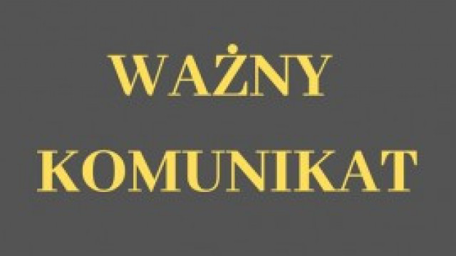 Uwaga! Wydział Komunikacji nieczynny do odwołania!
