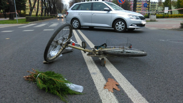 UWAGA ! Wypadek z udziałem rowerzysty ! ZDJĘCIA !