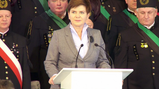 VIDEO-BRZESZCZE. Premier Beata Szydło podczas Barbórki w KWK Brzeszcze