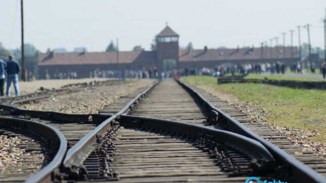 W materiale o kolei pokazali tory w Birkenau