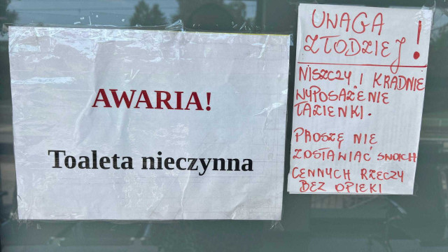 Wandal unieruchomił toaletę na dworcu kolejowym