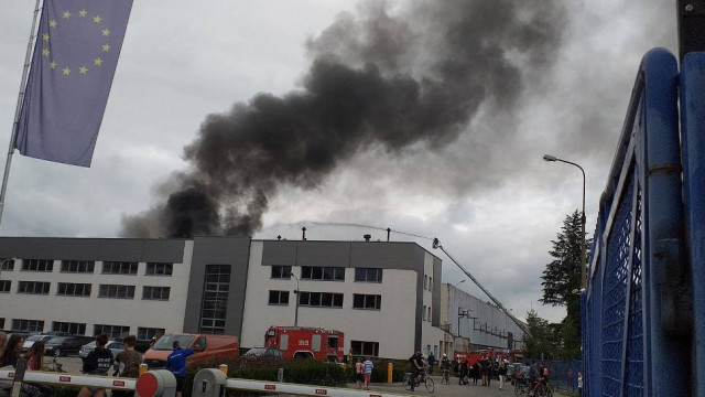 Wielki pożar wybuchł pożar w zakładach w Andrychowie