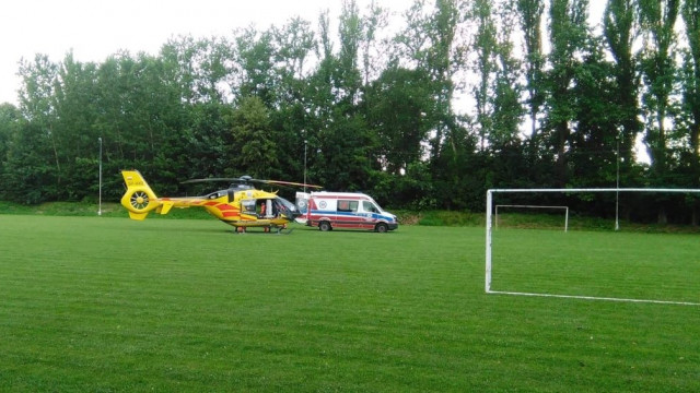 Wypadek na boisku w Brzeszczach