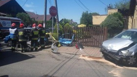 Wypadek na skrzyżowaniu ulic Słowackiego i Klasztornej w Kętach
