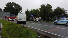 Wypadek na ulicy Kęckiej w Bielanach